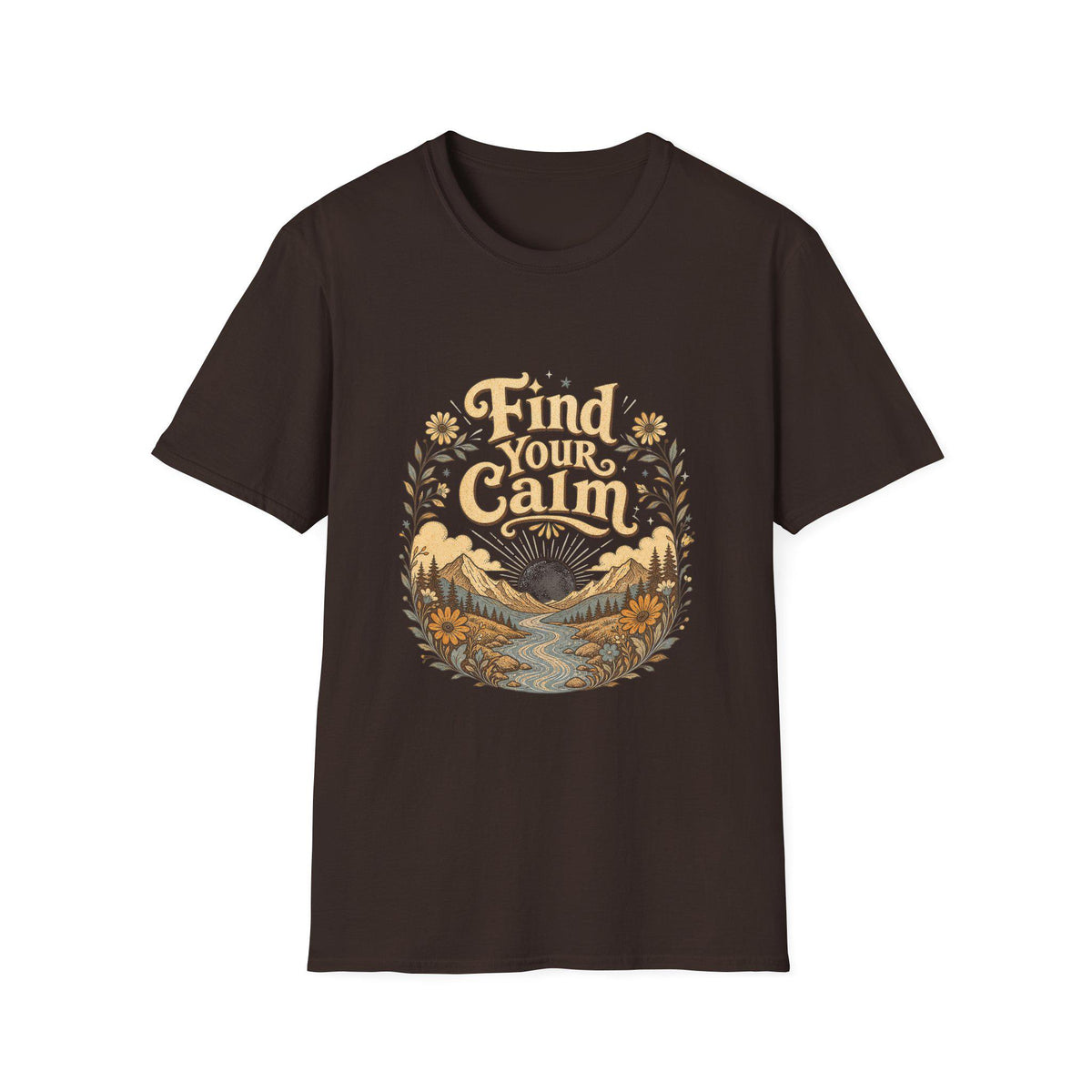 Find Your Calm T-Shirt | Mountain River Nature Design