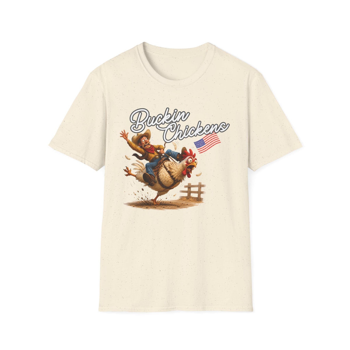 Western style funny tshirt; Buckin' Chickens Shirt | Cowboy Riding Chicken Graphic Tee